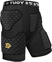 TUOY Youth 6-Pad Football Girdle Padded Compression Shorts - Hip Thigh Tailbone Protector for Kids