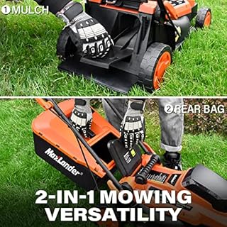Maxlander Lawn Mowers, 2-in-1 Electric Lawn Mower Cordless,13 Inch 20V Battery Powered Lawn Mower with Brushless Motor, 5-Position Height Adjustment, 1 * 4.0Ah Battery and Charger Included
