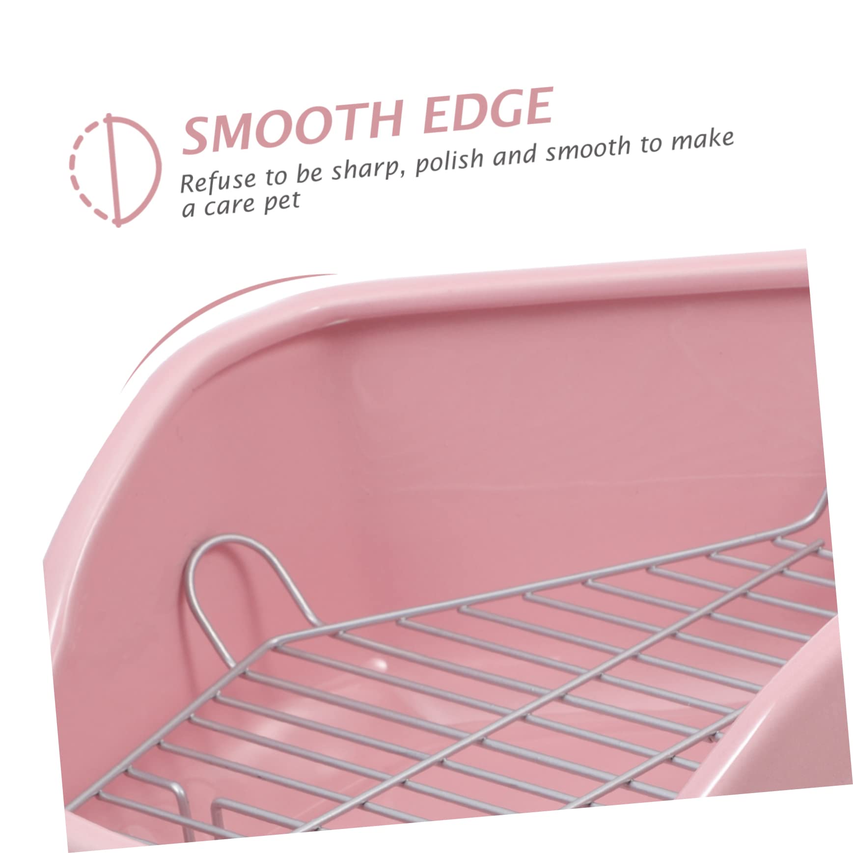 Beschwerte Keramik Kaninchen Toilette, Fünfeckig, Rosa, Kippsicher