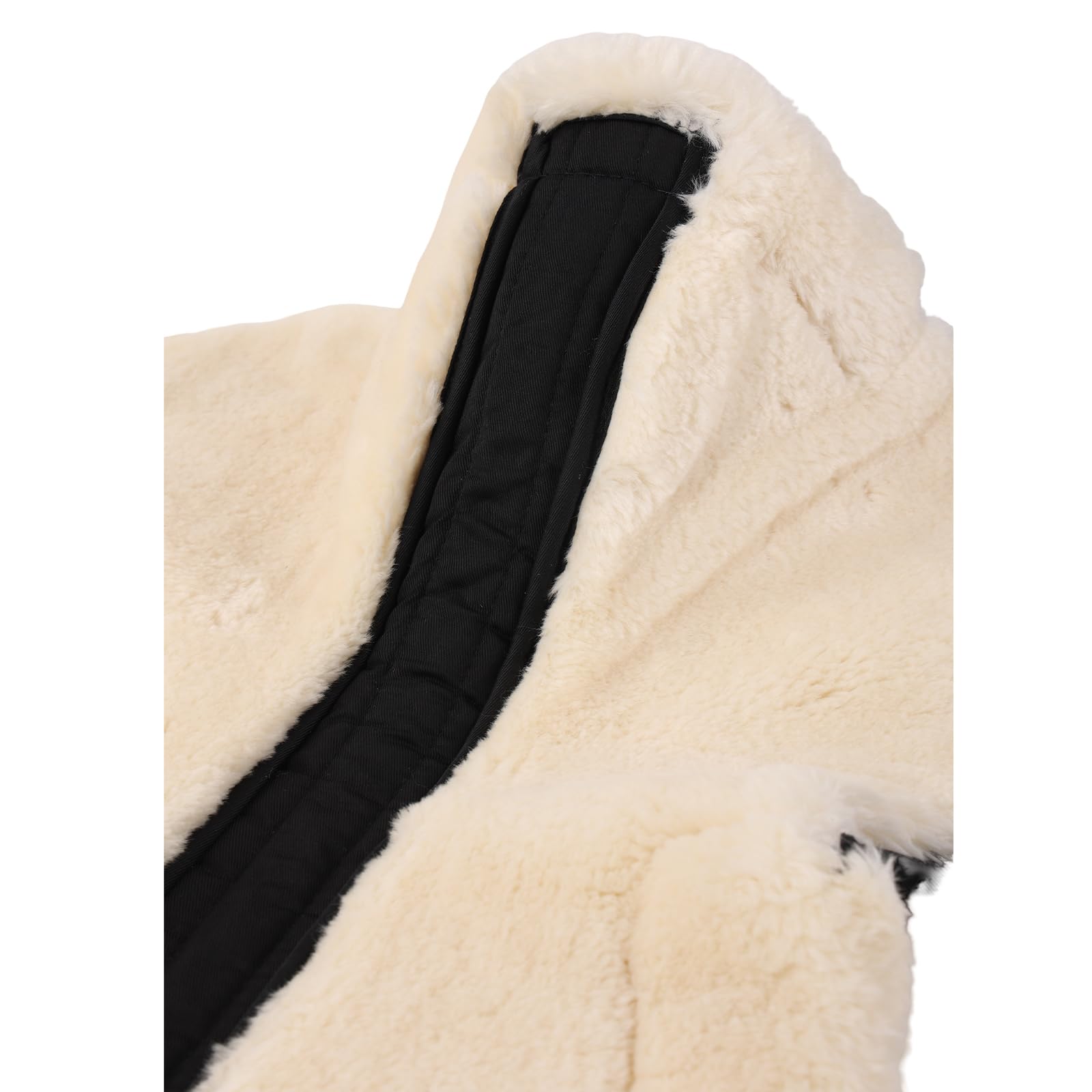 Tapis de selle anglais en coton synthétique avec dos transparent pour équitation - Absorption des chocs - Antidérapant - Respirant - Lavable en machine - Noir/naturel - Taille L