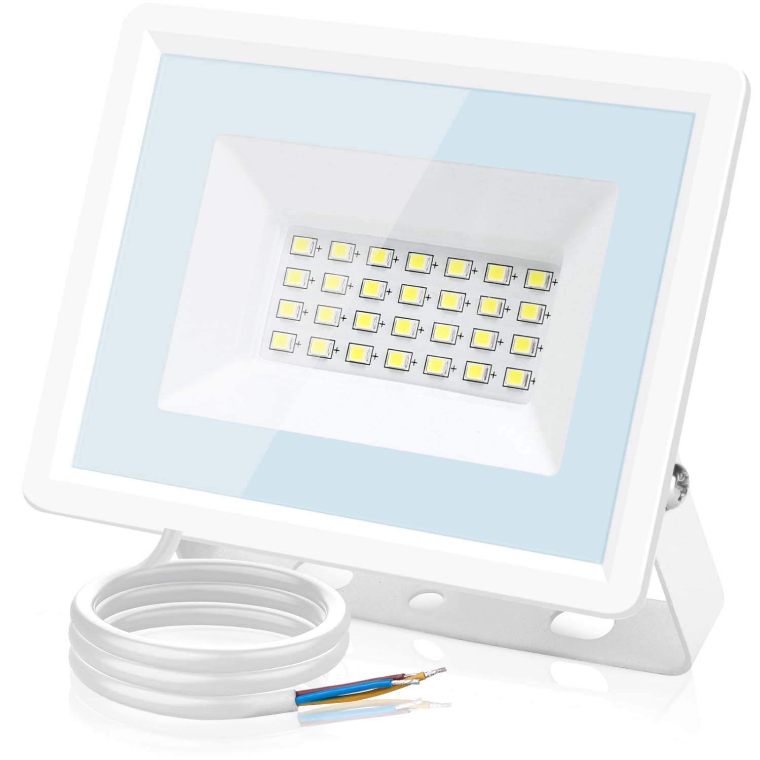 Aigostar 2er-Pack LED Strahler Außen 30W,2510LM Superhell LED Fluter,IP65 Wasserdicht Außenstrahler, 6500K Kaltes Weiß Scheinwerfer Wandleuchtefür Garten, Innenhöfe, Garage, Hotel