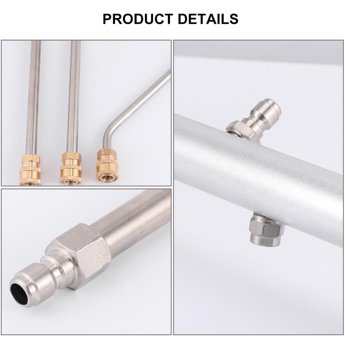 Limpiador de Chasis de Coche Rodillo Giratorio, Acero Inoxidable y Conector Rápido 1/4 Pulgada para Limpieza del Suelo y Partes Inferiores