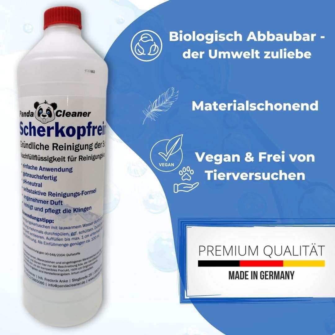 PandaCleaner płyn do czyszczenia głowic golących 1000ml do wkładów Braun CCR