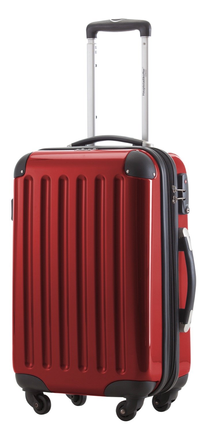 HAUPTSTADTKOFFER - Alex -Bagaglio a mano espandibile, Trolley rigido, TSA, 55 cm, 42 L, Rosso