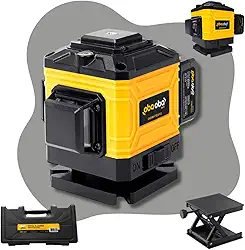 Nivel Laser 12 Linhas Verdes Recarregável 2 Baterias Autonivelante com Bip Sonoro com Maleta de Transporte e Controle Remoto