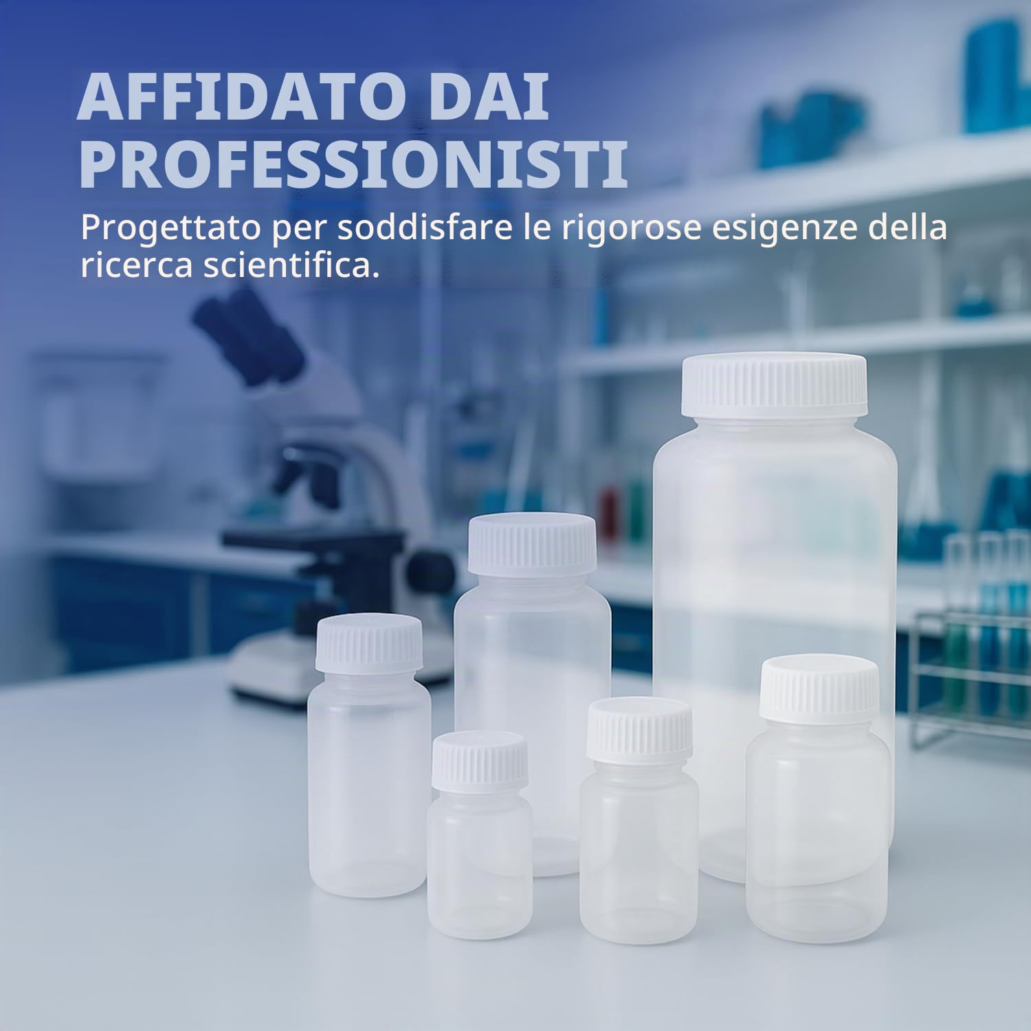 United Scientific 33309 - Flaconi per reagenti a bocca larga, in polipropilene, capacità 500 ml, confezione da 12