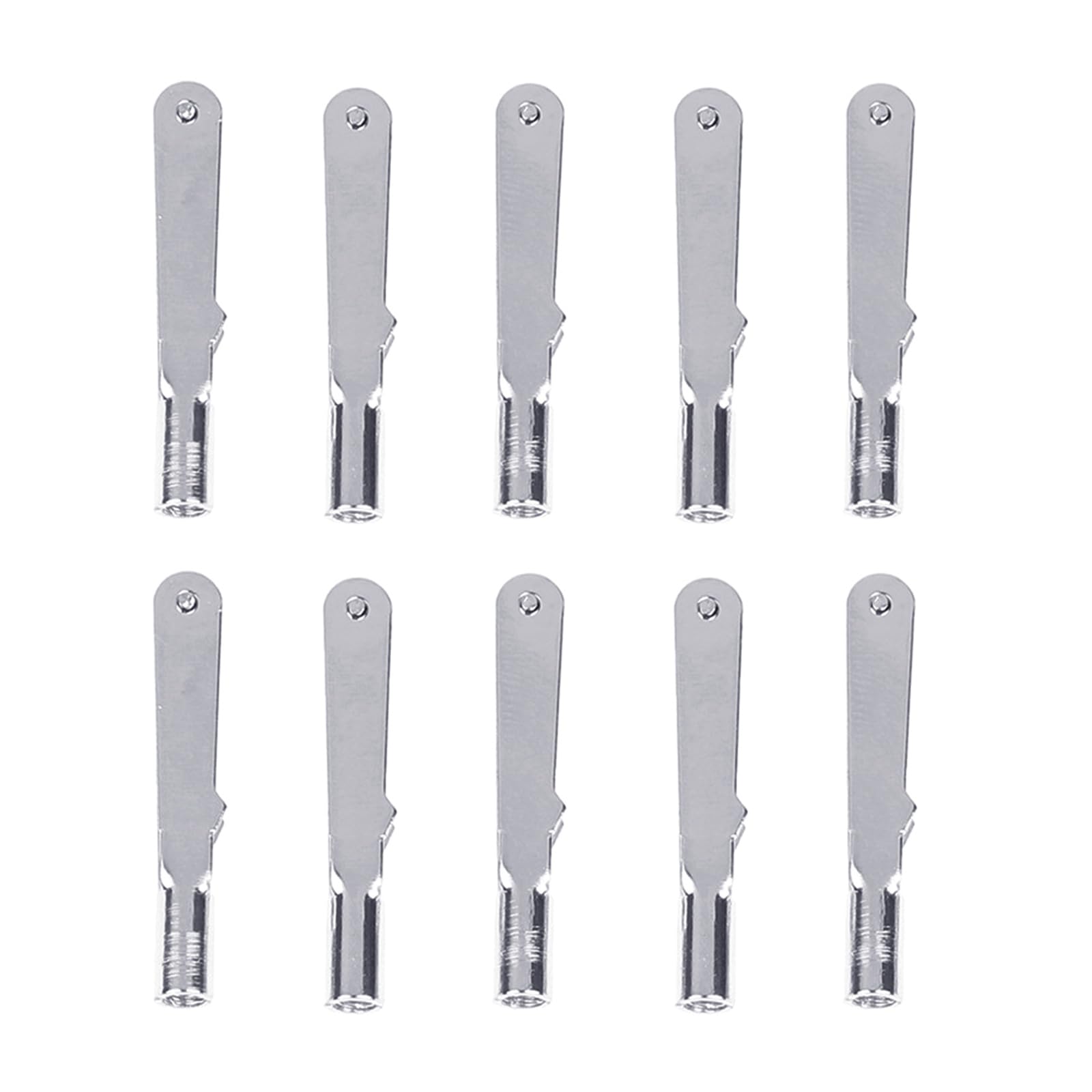 Maxtonser 10Pcs Alloy Servo Rod Connectors Metal Iron Chucks Pull Rod Connectors Clamp Horn for Model Airplanes Linkages