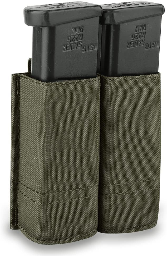 Single/Double Pistol Mag Pouch, Nylon Magazine Pouch 9mm with Quick Release Magazine Pouch Insert
