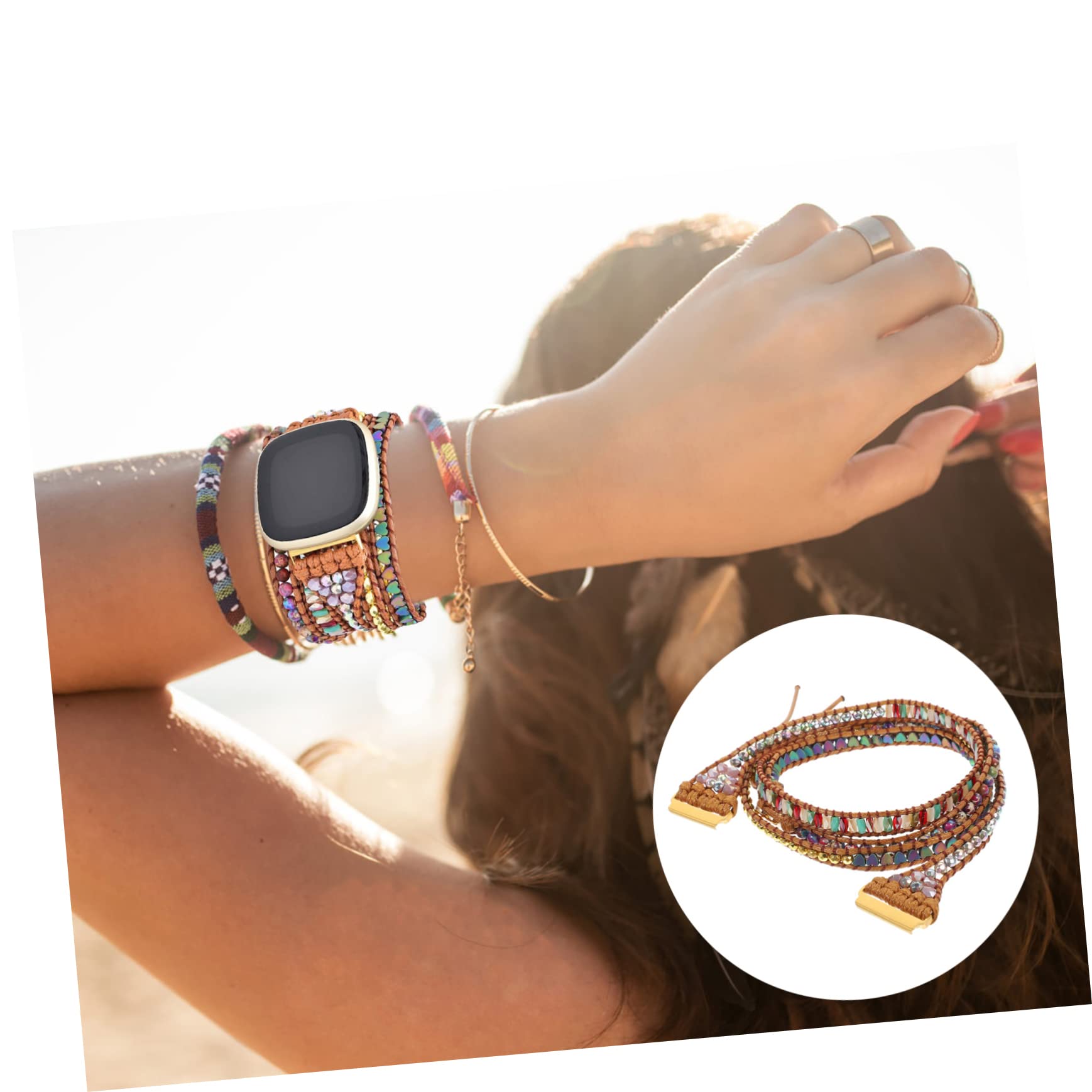 Housoutil Lot De 2 Bracelets De Montre Élégants En Perles Accessoire De Rechange Tendance Pour Un Bracelet Confortable Et Robuste