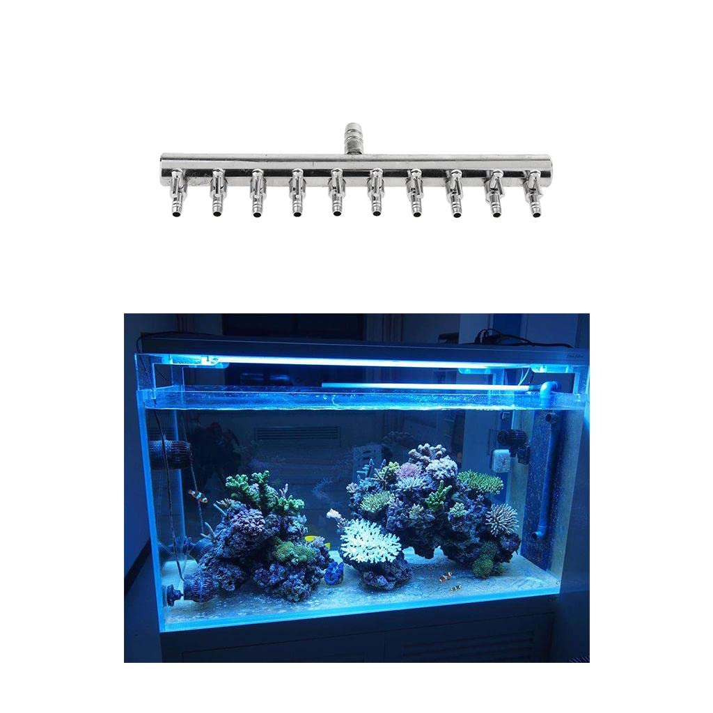 Aquarium Luftregelventil, Reglerverteiler Aus Edelstahl mit Praktischem Design, Geeignet für Verschiedene Anwendungen, 10-Wege