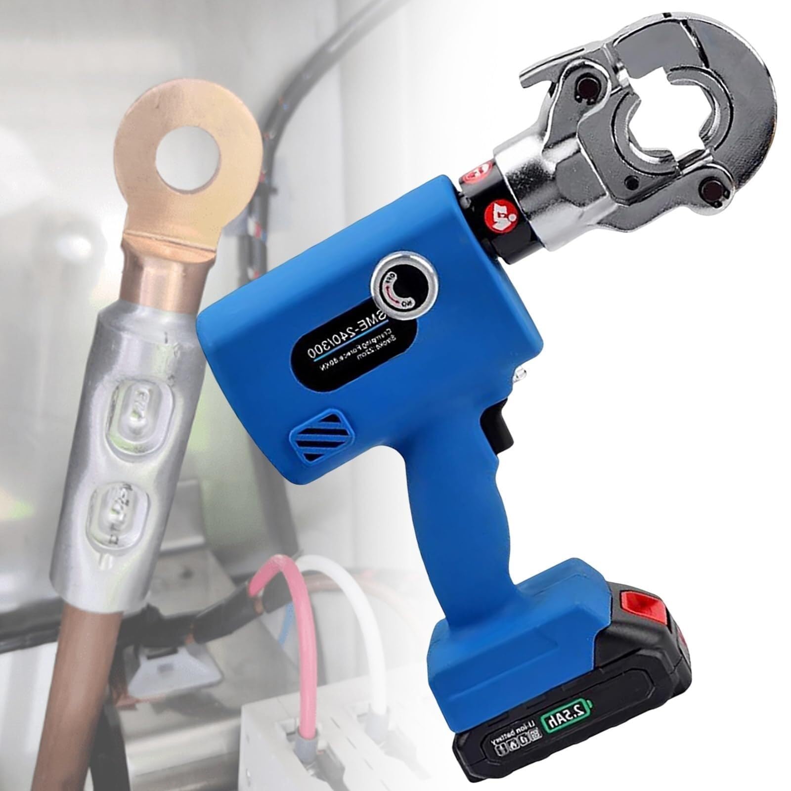 Pince à sertir électro-hydraulique sans fil pour cosses en cuivre et aluminium jusqu'à 300 mm²