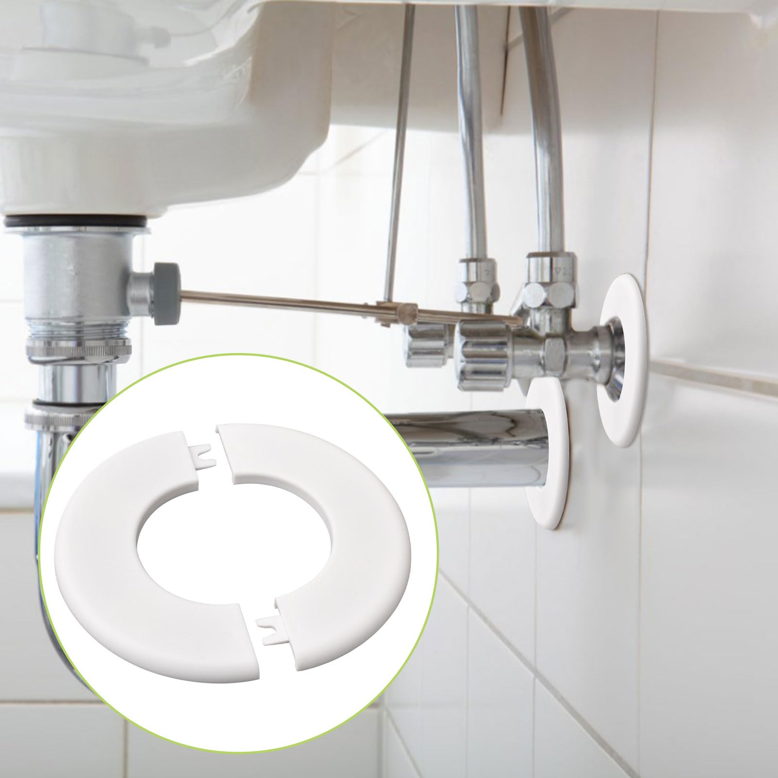 6x Wandloch Abdeckplatten Rund - PVC Deckendurchbrüche Abdeckung 127mm