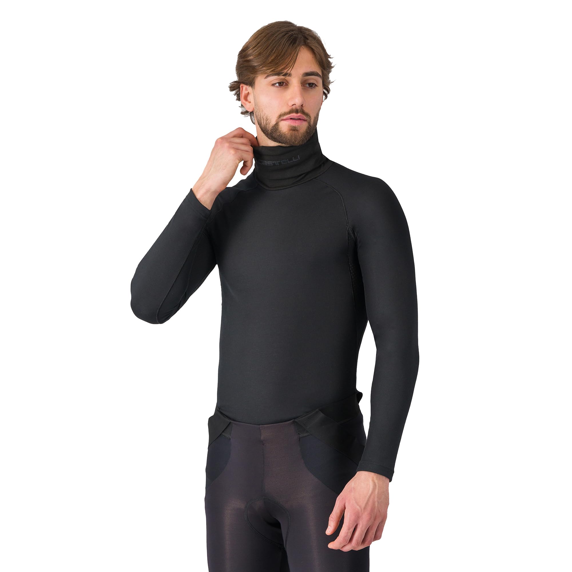 CASTELLI Men’s Flanders 2 High Neck Warmer Baselayer, Warm Cycling Apparel with Neck Warmer for Cold Road Cycle & Bike Rides, Black, XL