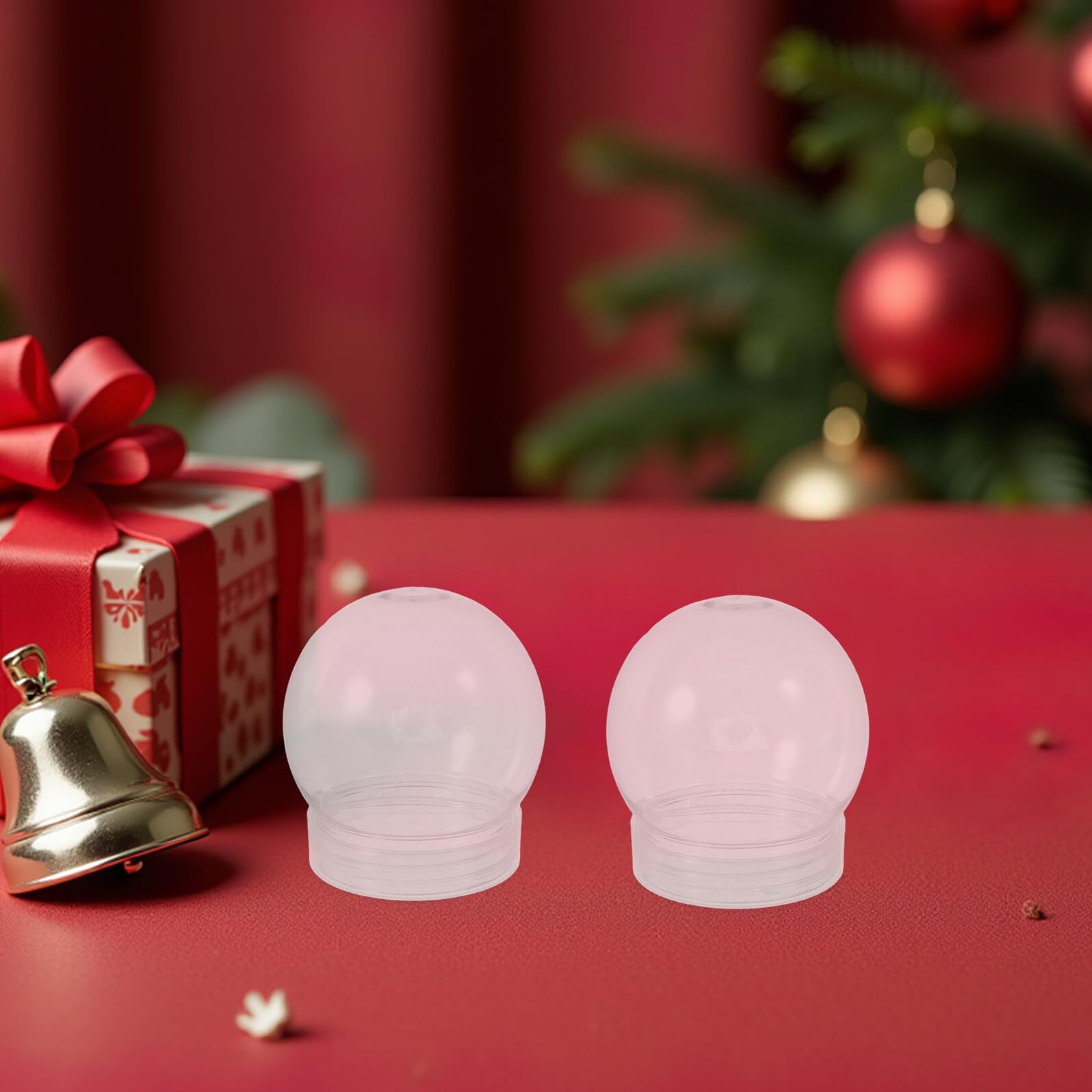 Veemoon Lot de 24 Boules à Neige en Plastique Transparent 150 ML Sphères Soi-Même pour Loisirs Créatifs Fournitures DIY pour Décoration de Noël