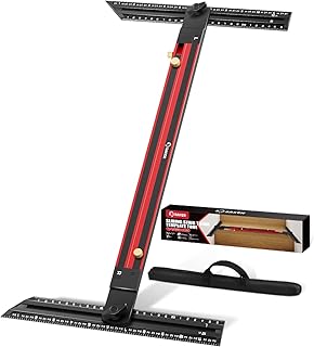 Saker Stair Tread Template Tool,2025 New Stair Measuring Tool,Stair Tread Jig for Measuring Stairs, Adjustable Length Aluminum Alloy Stair Gauge with Edge Stop Bars