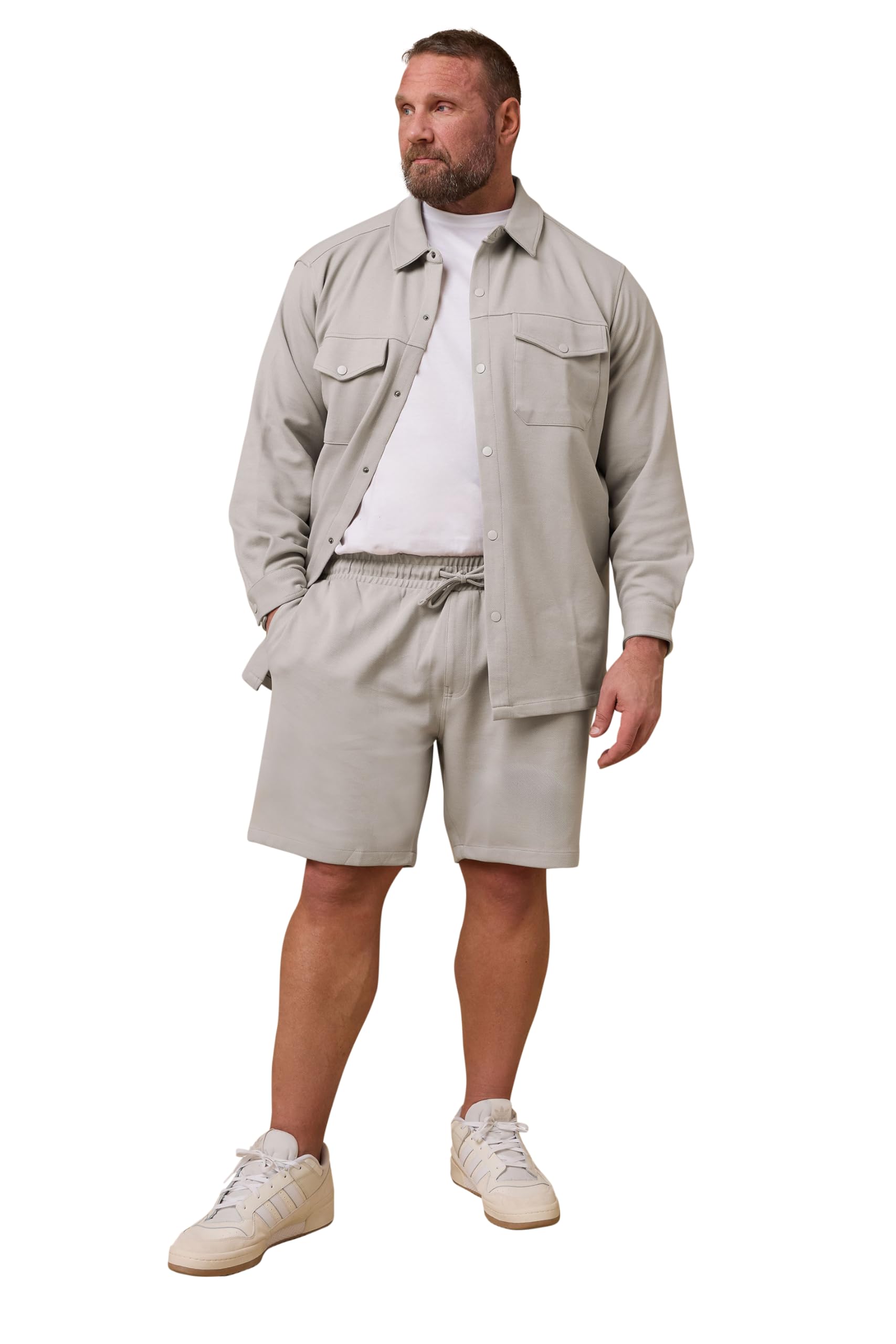 BadRhino Textured Jersey Jogger Shorts - Natural - 4XL