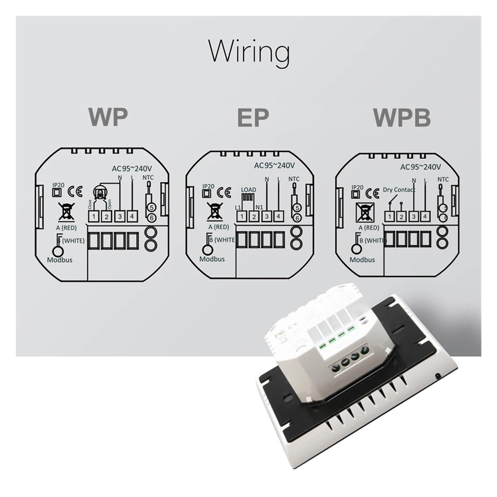 Inteligentny termostat, Termostat Tuya Smart Home Life regulator temperatury Ciepła podłoga Ogrzewanie elektryczne Kocioł gazowy podłogowy z czujnikiem(TGP55W,WP(5A))