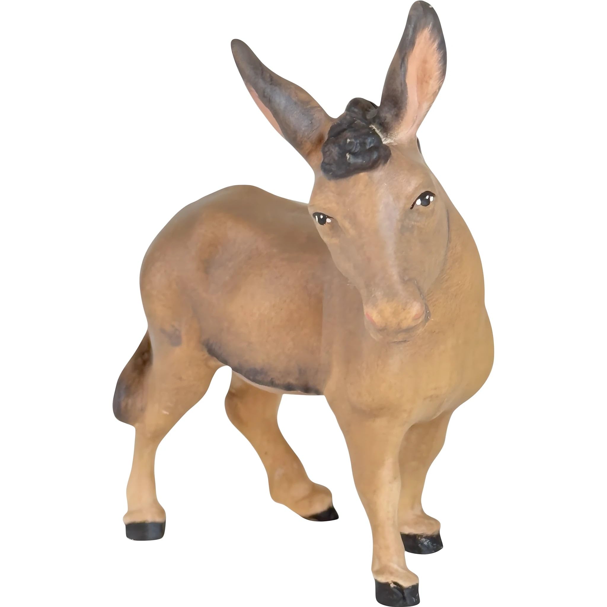 Standing Donkey with Downcast Head - Natural Wood by Dolfi