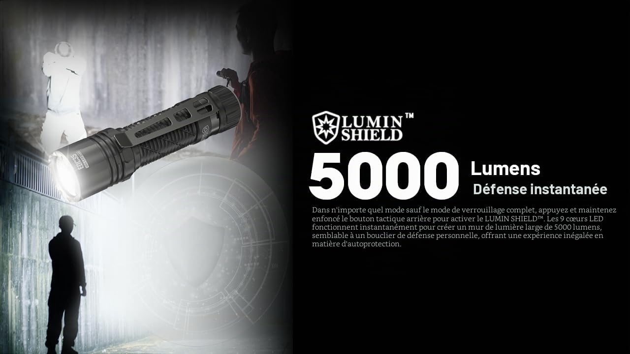 Nitecore EDC35 Lampe de poche ultra lumineuse 5000 lumens EDC Batterie Li-ion 21700 USB-C Noir