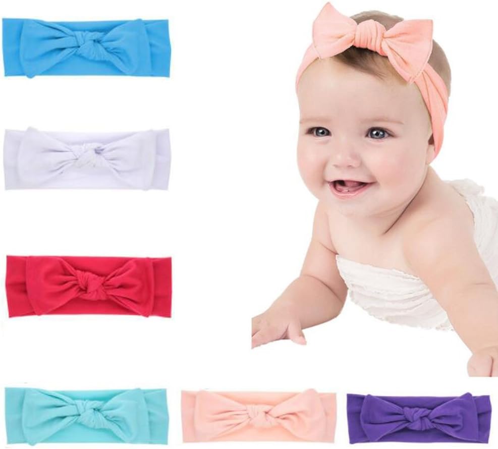 Baby Headbands Turban Knotted, Girl's Hairbands for Newborn,Toddler and Childrens (Pink-06-6pcs)