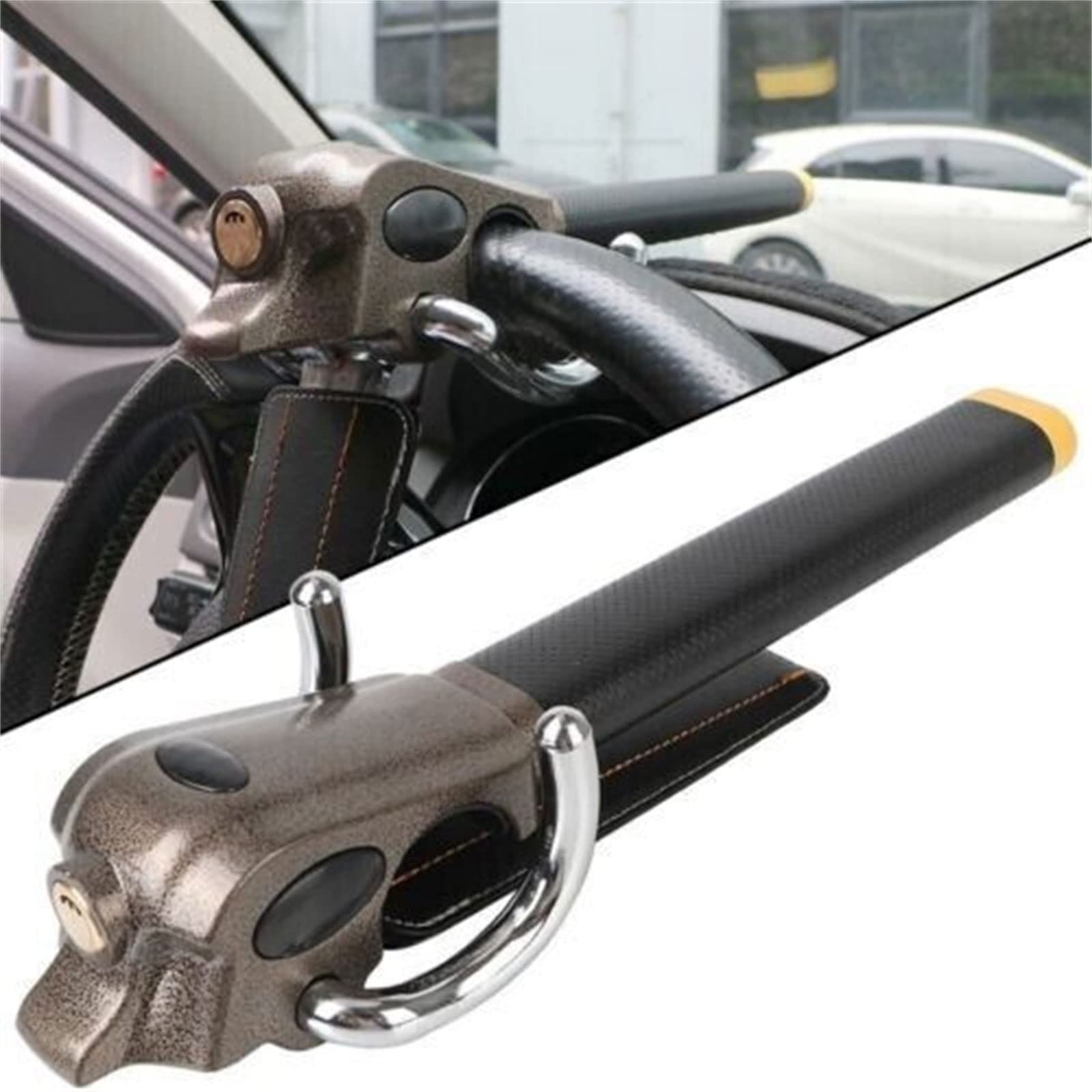 Protection antivol pliable avec 3 clés - Verrous de sécurité pour van - Accessoires de voiture - Plateau de direction - Dispositif antivol pour pédale de frein - Housse de voiture pour camion