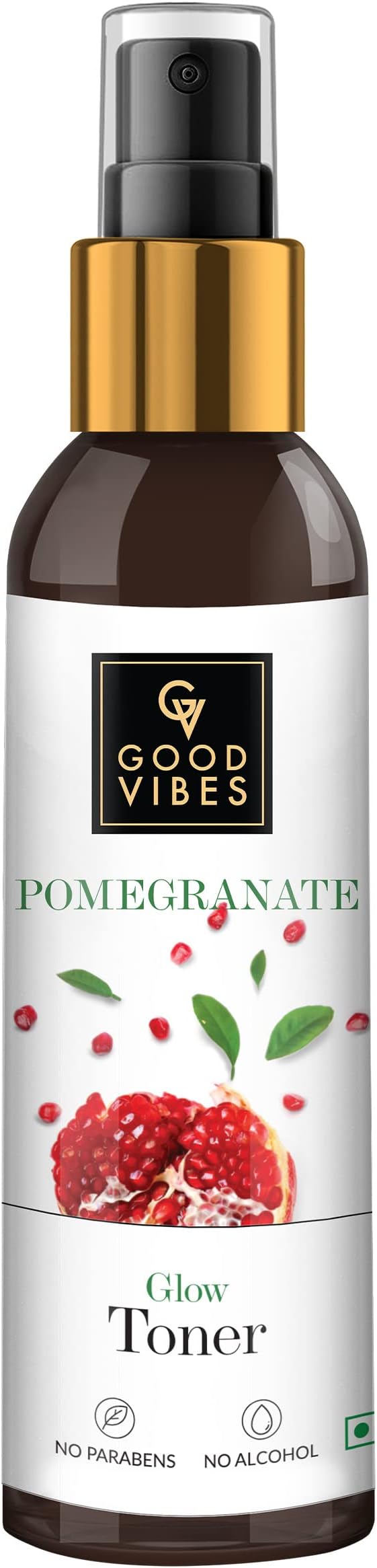 Good Vibes Pomegranate Glow Toner 120 ml, Anti Ageing Hydrating Light Weight Moisturizing Face Spray Toner for All Skin Types, Natural, No Alcohol, Parabens & Sulphates, No Animal Testing