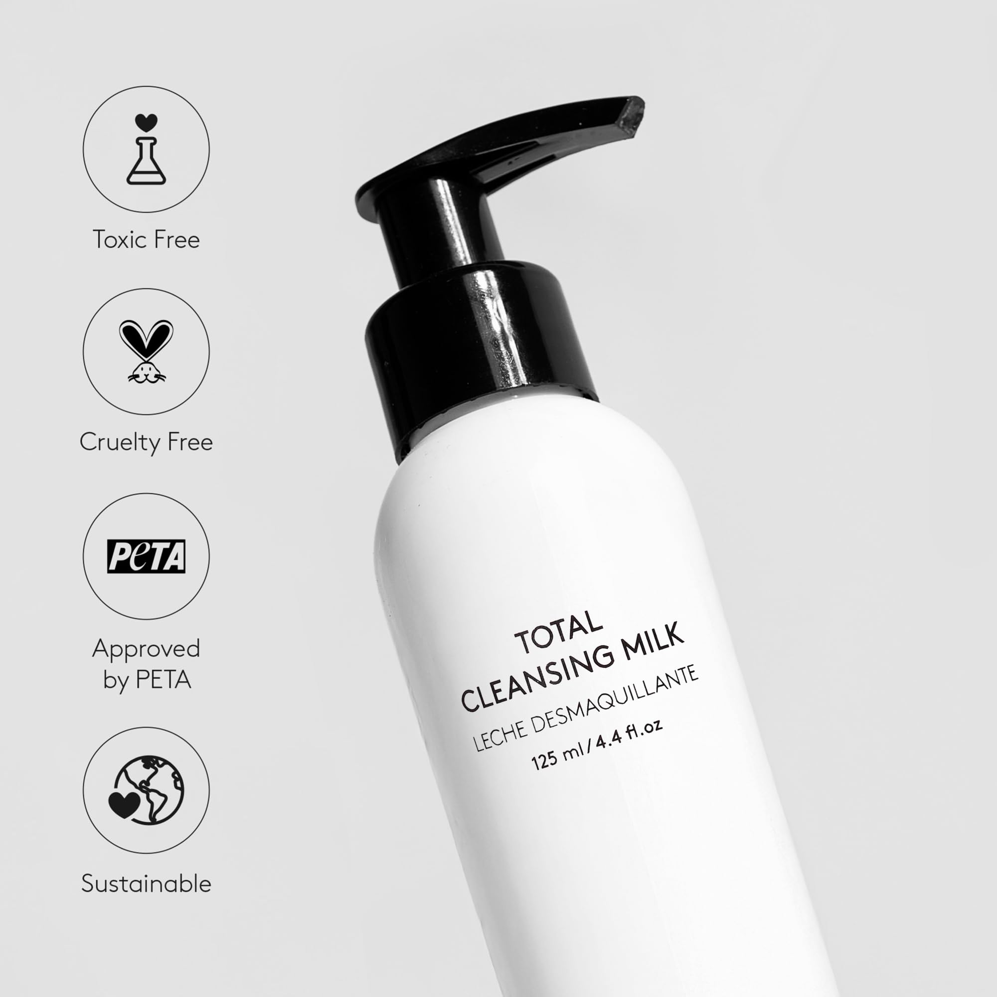 COCUNAT - Total Cleansing Milk - Latte detergente - Deterge in Profondità - Rimuove il Trucco Resistente All'acqua - Non Irrita - Tutti i Tipi di Pelle - Pelle delicata - 125 ml