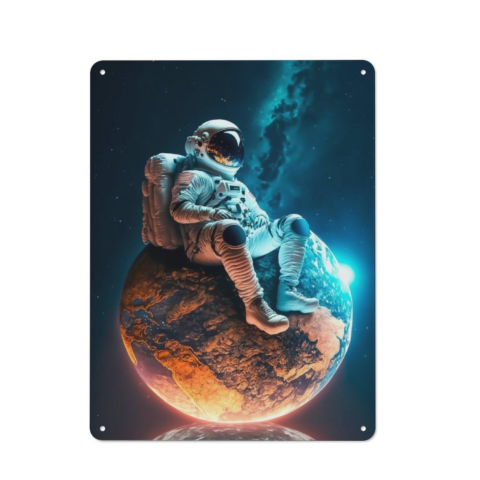 Junmoney Above The World Metal Sign 40X30cm With For Hallway Wall, Vintage Decor, For Garage, Workshop And Man Cave Decoration