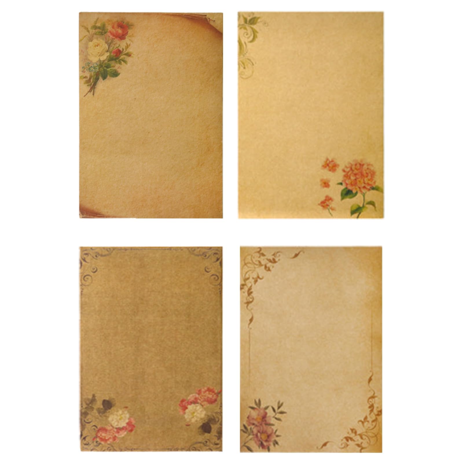 GIEEU Vintage Letter Writing Paper and Envelopes Set with 16 Rose Sheets 8 Envelopes 8 Retro Keys 8 Hemp Ropes 8 Seal Stickers for Love Letters Wedding Invitation Letter Thank You Letter