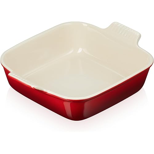 Le Creuset Stoneware Heritage Square Dish, 3 qt. (9"), Cerise