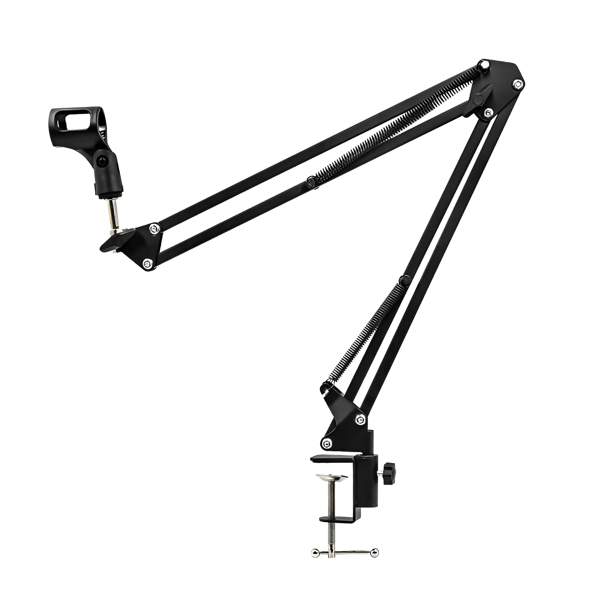 CLAPONE Microphone Stand with Suspension Boom Scissor Arm/Mic Stand Holder/Adjustable Suspension Boom Scissor/Arm for Voice-over/Gaming/Recording (Black, Microphone Stand)