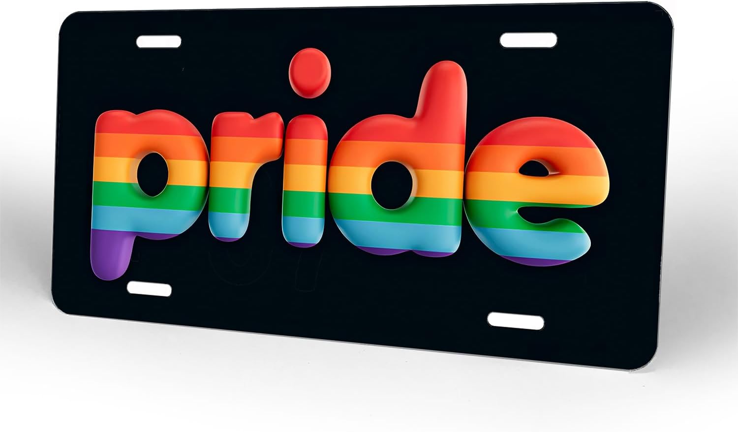 Pride. Decorative Signboard. Aluminum Decorative License Plates Funny Metal Car Plate 6"X12" Novelty Vanity Tag Cover with 4 Holes Car Decor Accessory (LCP1203020)