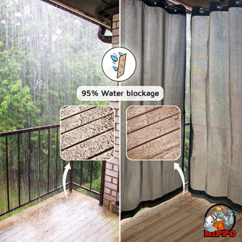Image of HIPPO HDPE 230 GSM Outdoor Loop Curtain (Cool-Grey, 3FTX4.5FT, Solid)