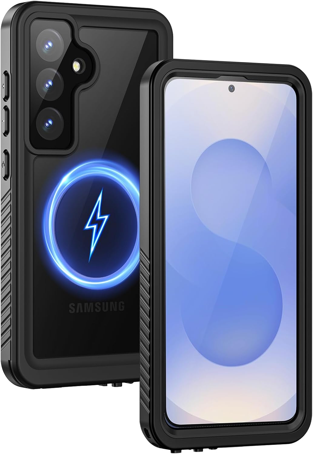 Lanhiem Magnetic for Samsung Galaxy S25 Phone Case, IP68 Waterproof Dustproof, Built-in Screen Protector, Rugged Full Body Shockproof Protective Cover for Galaxy S25 5G 6.2 Inch, Black