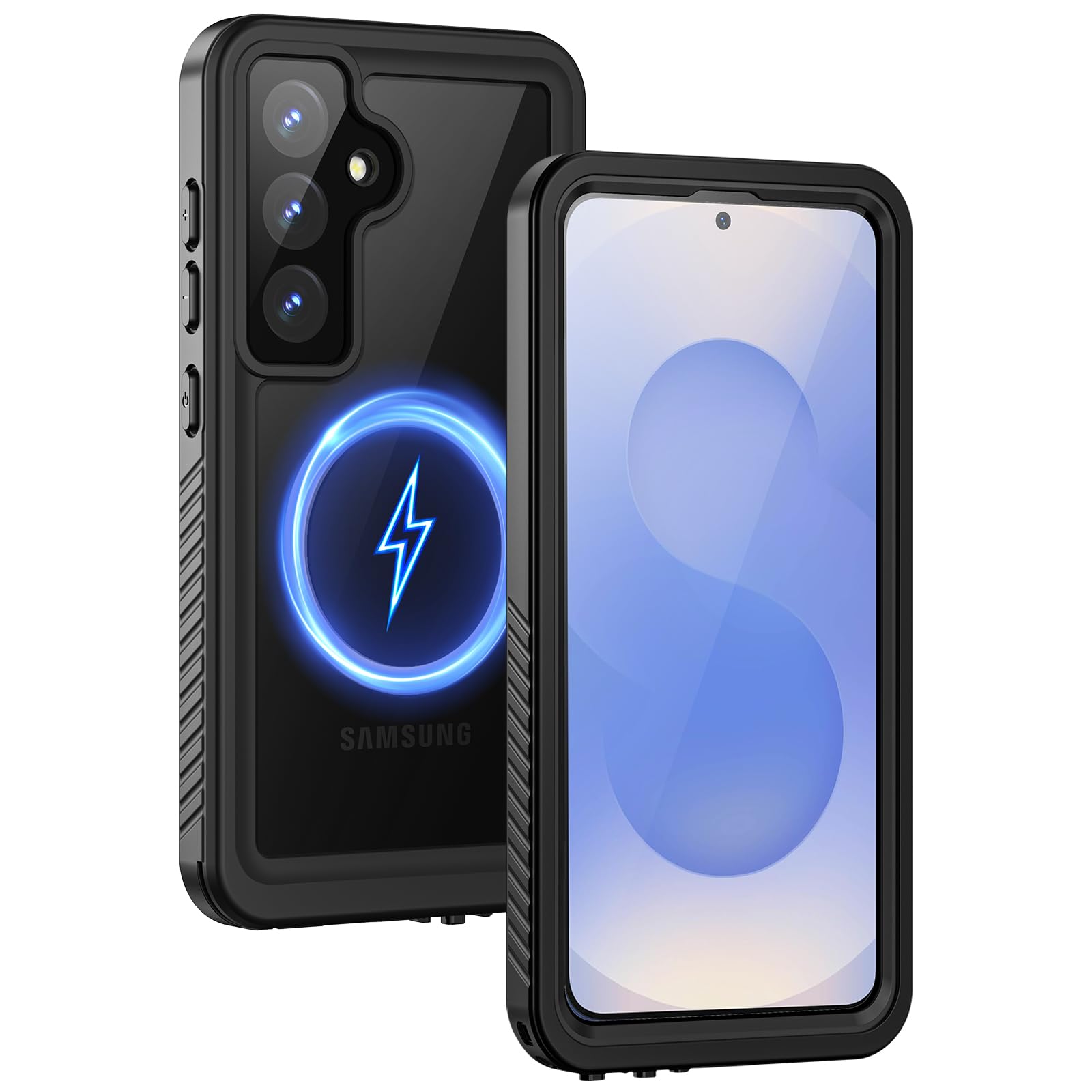 Lanhiem Magnetic for Samsung Galaxy S25 Phone Case, IP68 Waterproof Dustproof, Built-in Screen Protector, Rugged Full Body Shockproof Protective Cover
