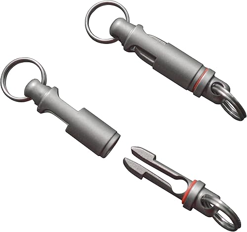 Miniatura 3 de WANERSEN Llavero de titanio de liberación rápida desmontable con anillos divididos EDC Breakaway Llavero para hombres o mujeres