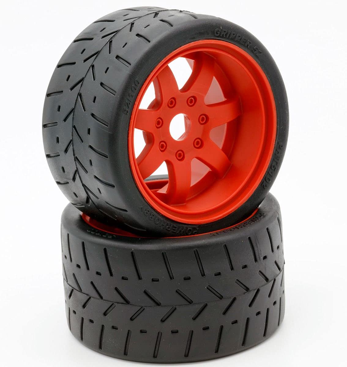 Powerhobby 1/8 Gripper 54/100 Belted Mounted Rear Tires/Wheels 17mm (2) Arrma Felony/Infraction/Limiitless (Red)