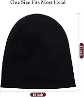 Vista 24 de 4 Pieces Satin Lined Beanie Cap Satin Sleep Lined Hat Slouchy Beanie Hat Night Silk Hair Cap for Women Men