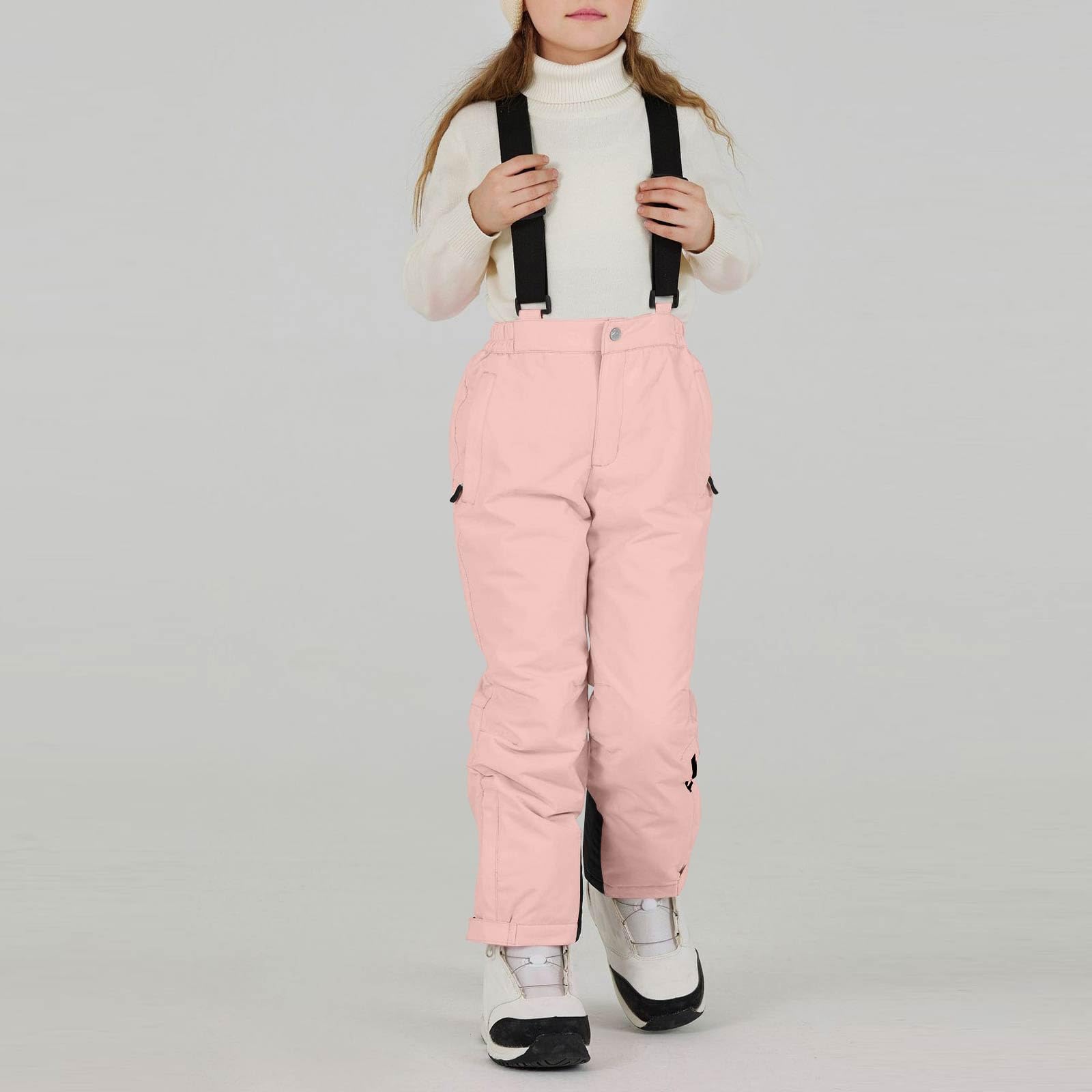 Skihose Kinder,Warme Skihose Kinder Wasserdicht Winddicht Atmungsaktiv Abriebfeste Schneehose Jungen Mädchen Mit Anpassbarer Beinlänge