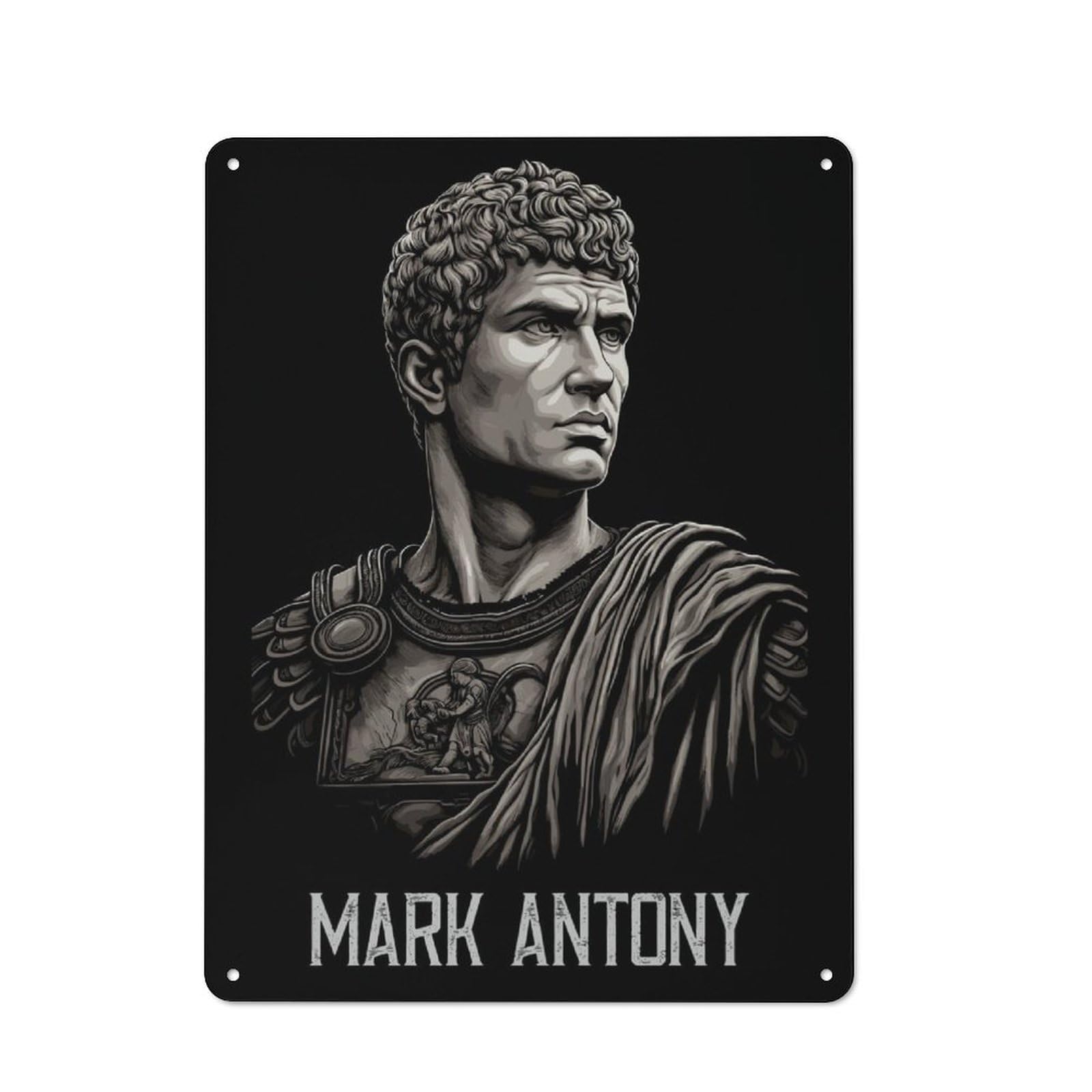 Junmoney Mark Antony 40X30cm Rustic Metal Sign With For Guest Room Or Hallway, For Vintage Wall Decor Fans, For Metal Sign Collectors