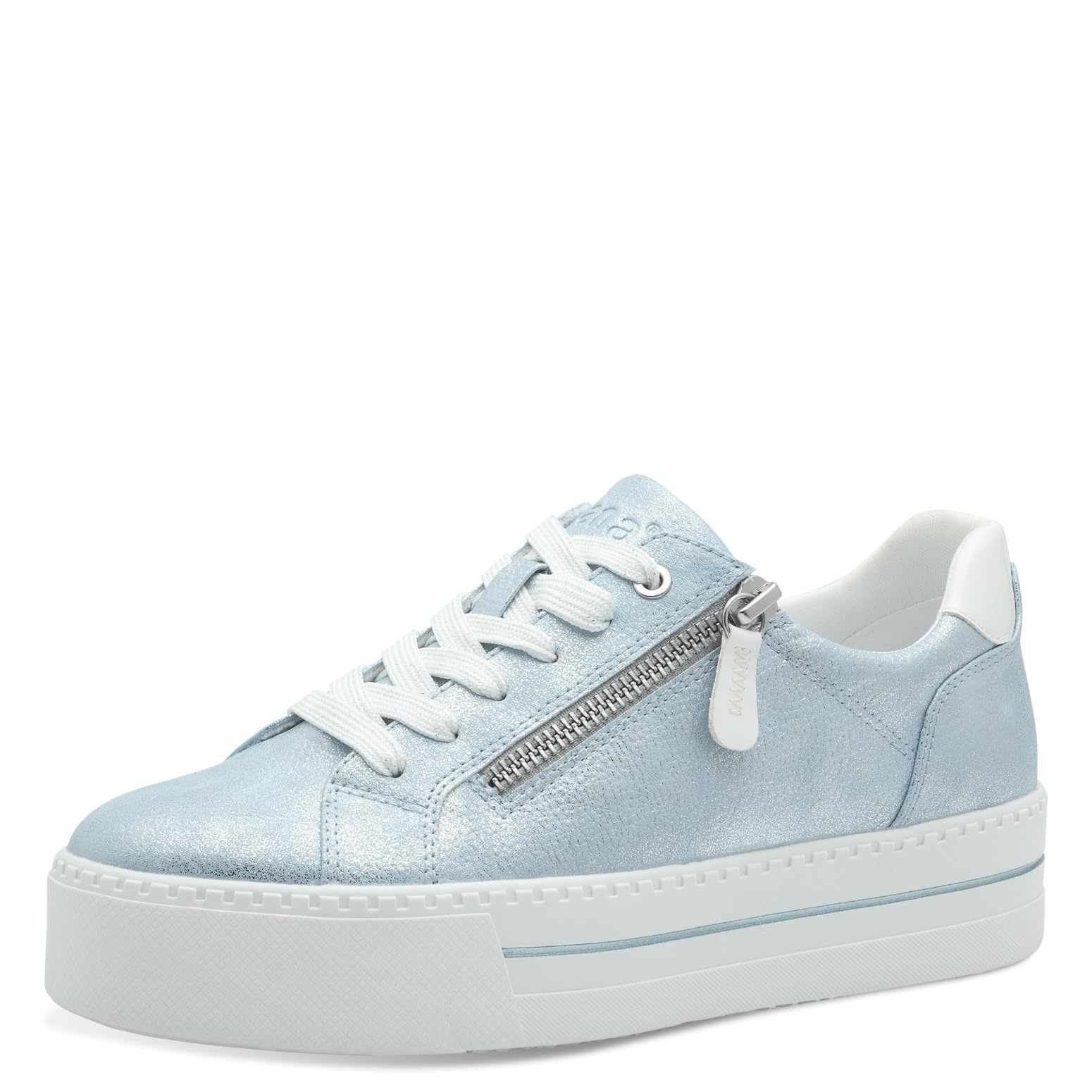 Jana Women’s Platform Sneakers with Zip Vegan, Sky Metallic, 6,5 UK