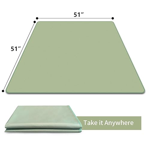 Miniatura 4 de Tapete para salpicaduras de bebé para debajo de la silla alta, tapete de salpicaduras de 51 x 51 pulgadas, para hacer artesmanualidadestiempo de