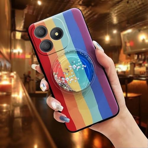 Phone Case Compatible with Blackview Wave 9C, Back Cover Cartoon Waterproof Durable cute Simplicity Glitter Protective Rotatable