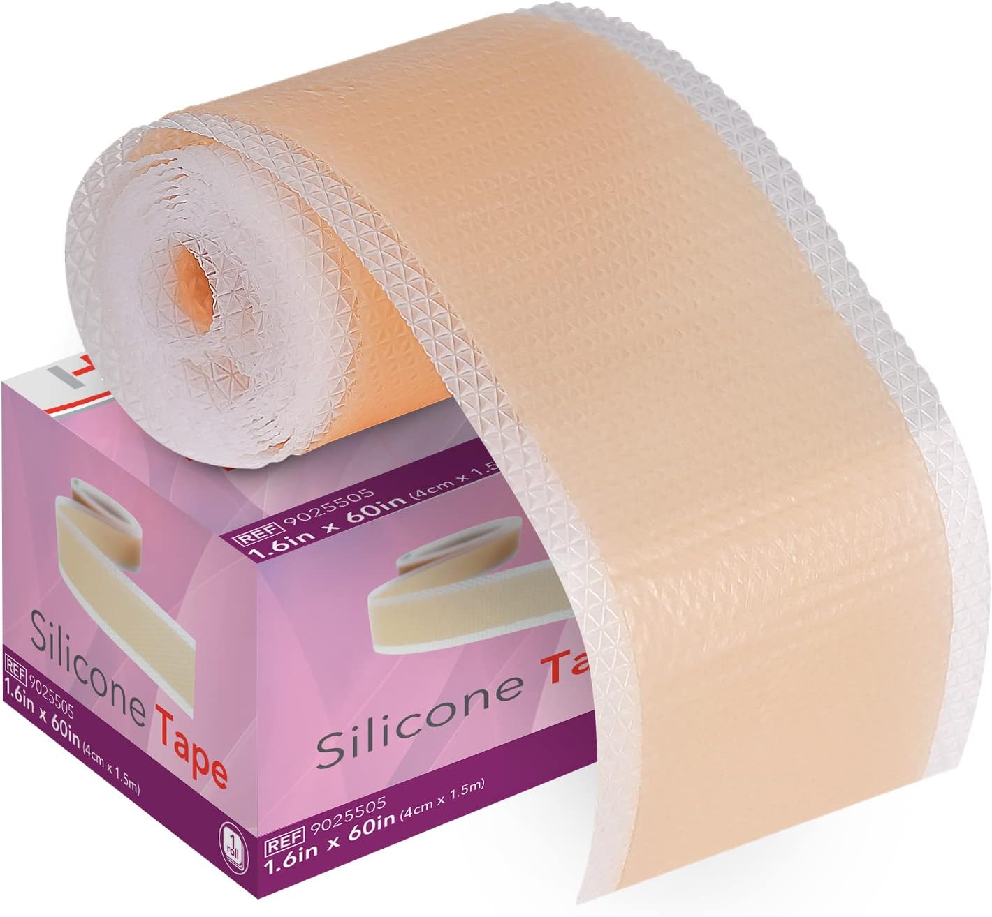 HEALQU Scar Sheets Roll - Medical Grade Silicone Scar Tape for Keloid, Surgery, C-Section, Acne, & Chronic Wounds - Soft, Non-Irritating, WaterResistant, Scar Removal Gel (1.6" x 60" Roll)