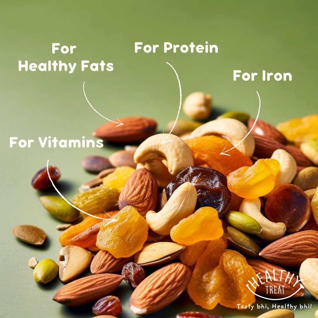 Healthy Treat Pregnancy Special Trail Mix 500g | Nutritional Snack for Moms | 6+ Varieties like Almond, Cashew, Hazelnut, Dried Mango, Dried Apricot, Roasted Pumpkin Seed | Pregnancy food for women | Healthy Nutritious Pregnancy Snacks | (Pack of 2, 250 gm each) | 2