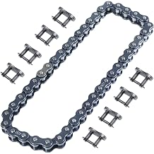 Front 420 Jackshaft Chain 42 Links Mini Bike Drive Chain for Coleman CT200U CT200U-EX BT200X Baja Warrior Heat Mini Baja Massimo MB165 MB200 Heavy Duty Parts Roller Chain with 8pcs Master Links