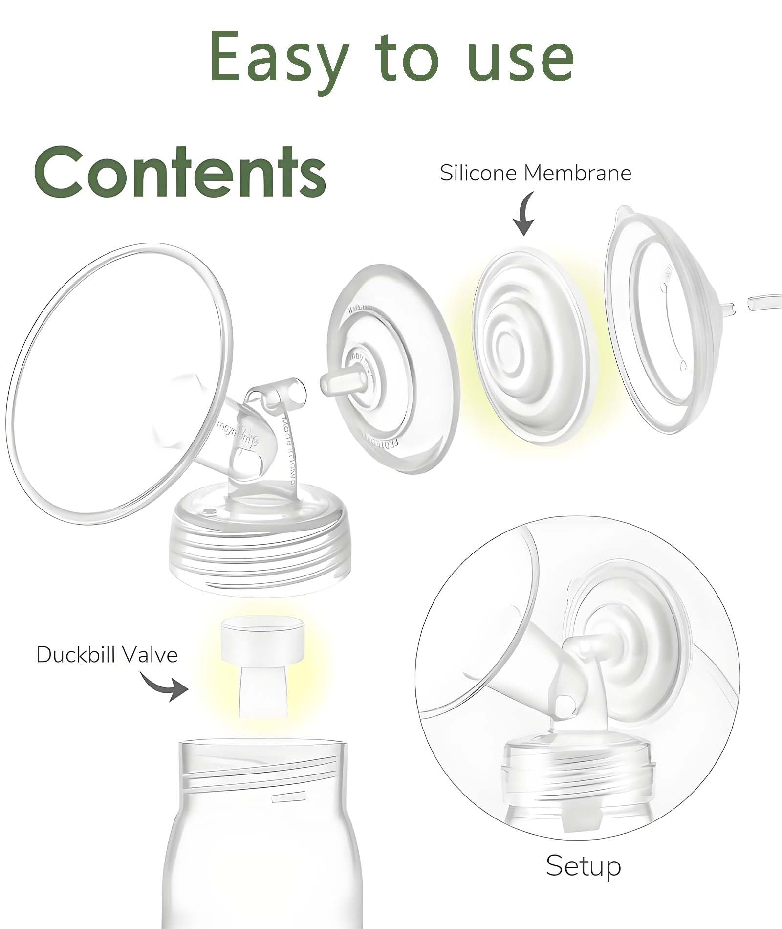 10 PCS Duckbill Valve Breast Pump Parts, Breast Pump Accessories,White Replacement Breast Pumps Inner Diameter 23mm,Compatible With Many Breast Pumps - Image 4 thumbnail