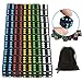 YOUSHARES Dadi da Gioco Set Multicolore da 50 Pezzi - Colore Assortito con 10 Pezzi Ciascuno, Dadi Standard D6 16mm con Borsa per Giochi da Tavolo: Tenzi, Yahtzee e Giochi da Casinò (Nero)