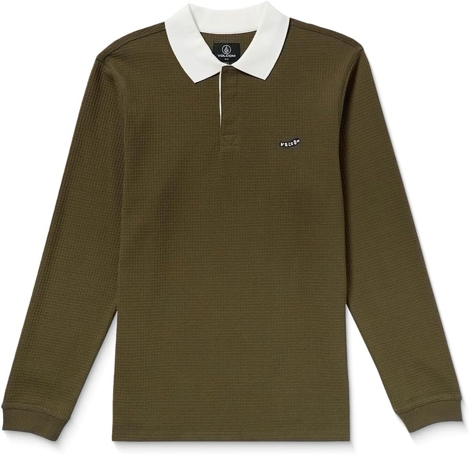 Volcom Curbstone Long Sleeve Polo Shirt - Sage Leaf