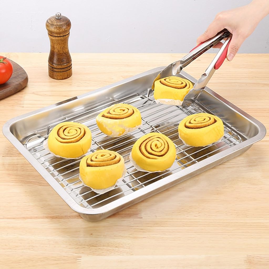 2pcs Facile da Usare Griglia di Raffreddamento Rack di Raffreddamento In Acciaio Inox Griglia di Cottura Per Raffreddare Prodotti Da Forno e